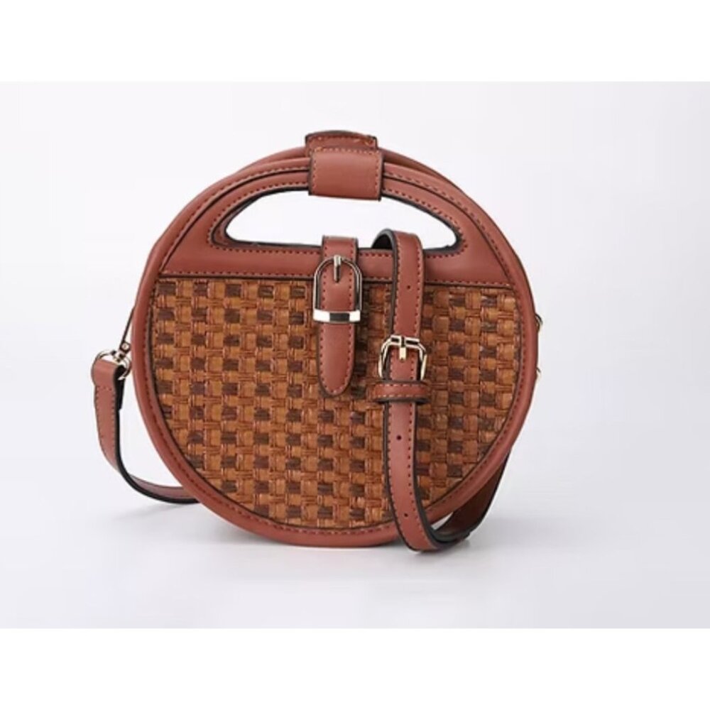 Round Straw Rattan Handbag - Picture 4 of 13